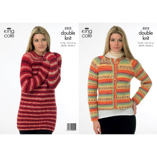 KC3312 Women's Cardigan and Jumper in Splash DK