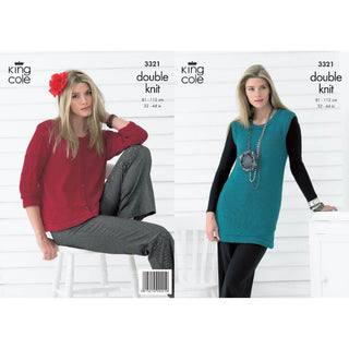 KC3321 Women's Cardigan and Top in DK