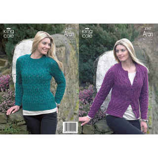 KC3381 Women's Cardigan and Jumper in Fashion Aran