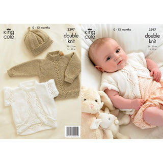 KC3397 Babies Cardigan, Jumper and Hat in DK