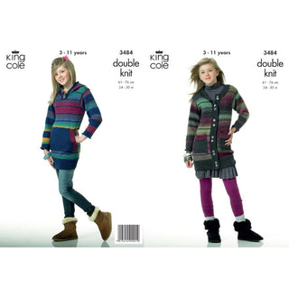 KC3484 Childrens Dress and Cardigan in King Cole Riot DK