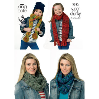 KC3582 Scarfs for Women and Children in King Cole Gypsy