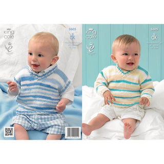 KC3605 Sweater and Tank for Babies in Candystrip DK