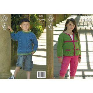 KC3627 Cardigan and Jacket for Children in King Cole Big Value Chunky