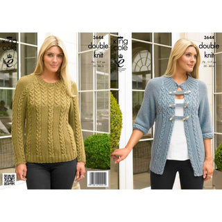 KC3644 Cardigan and Sweater for Women in King Cole Baby Alpaca DK