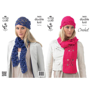 KC3653 Crocheted hats and Scarves for Women in DK