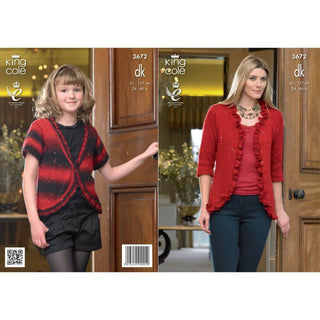 KC3672 Cardigan and Waistcoat for Women in King Cole Galaxy DK