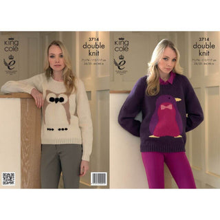 KC3714 Jumper with Penguin or Owl for Women in DK