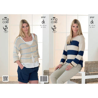 KC3737 Sweater and Cardigan for Women in King Cole Cottonsoft DK