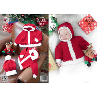 KC3803 Santa Jacket and Hat for Babies in King Cole Comfort DK