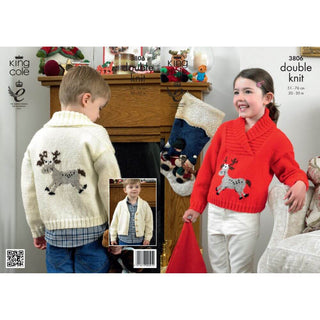KC3806 Reindeer Cardigan and Jumper for Children in DK