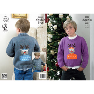 KC3808 Reindeer Cardigan and Jumper for Children in DK