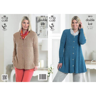 KC3813 Cardigans for Women in King Cole Baby Alpaca DK