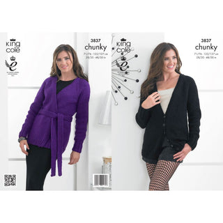 KC3837 Cardigans for Women in King Cole Glitz Chunky