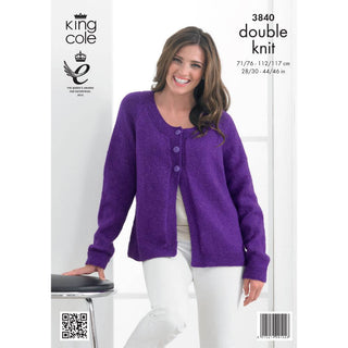 KC3840 Sweater and Cardigan for Women in King Cole Glitz DK