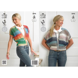 KC3846 Cardigans for Women in King Cole Shine DK