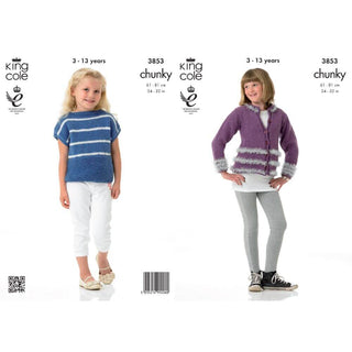 KC3853 Cardigan and Top for Children in King Cole Big Value Chunky