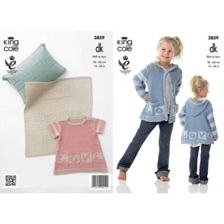 KC3859 Dress, Hoodie, Blanket and Cushion in King Cole Bamboo DK