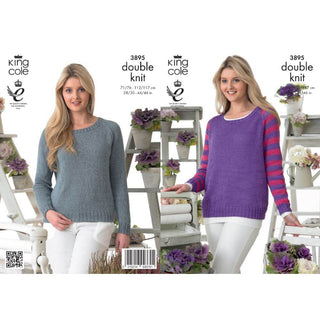 KC3895 Sweaters for Women in King Cole Giza Cotton DK