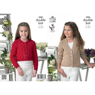 KC3902 Cardigans for Children in King Cole Giza Cotton DK