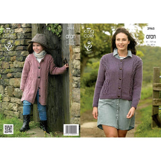 KC3965 Cardigans for Women in King Cole Fashion Aran