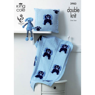 KC3983 Cushion and Blanket wih an Elephant in King Cole Comfort DK