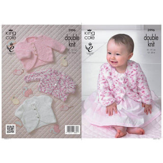 KC3996 Cardigans for Babies in King Cole Cuddles DK