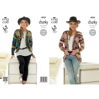 KC4028 Cardigans for Women in King Cole Big Value Multi Chunky