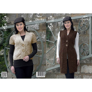 KC4039 Waistcoats for Women in Chunky Tweed