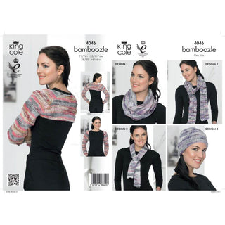 KC4046 Shrug, Hat, Scarf, Snood and Neckwarmer for Women in King Cole King Cole Bamboozle