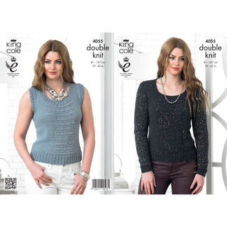 KC4055 Sweater for Women in King Cole Baby Alpaca DK and Cosmos