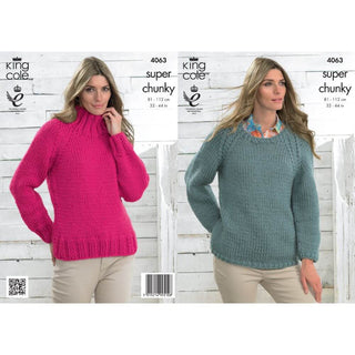 KC4063 Sweaters for Women in King Cole Big Value Super Chunky