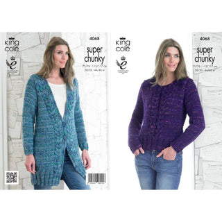 KC4068 Jacket and Sweater for Women and King Cole Gypsy Super Chunky