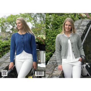 KC4071 Cardigans for Women in King Cole Merino Blend DK