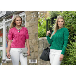 KC4075 Sweaters for Women in King Cole Merino Blend DK