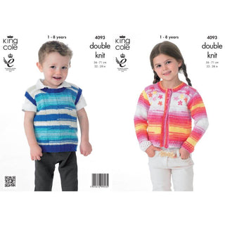 KC4093 Cardigan and Pullover for Children in King Cole Flash DK