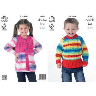 KC4094 Jacket and Sweater for Children in King Cole Flash DK
