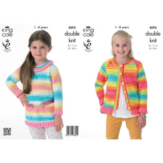KC4095 Tunic and Cardigan for Children in King Cole Flash DK