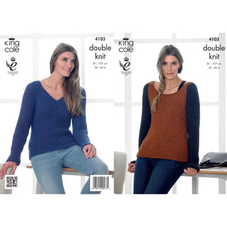 KC4103 Sweaters for Women in King Cole Baby Alpaca DK