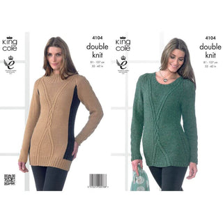 KC4104 Sweater and Tunic for Women in King Cole Baby Alpaca DK