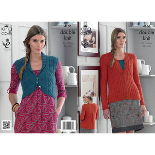 KC4106 Cardigan and Bolero for Women in King Cole Baby Alpaca DK