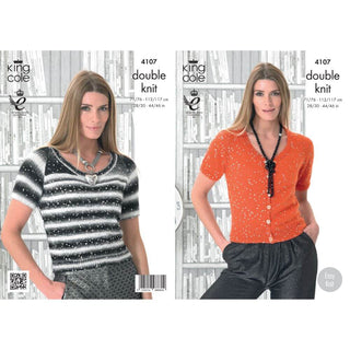 KC4107 Cardigan and Sweater for Women in King Cole Galaxy DK