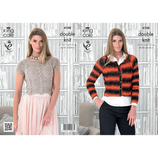 KC4108 Top and Cardigan for Women in King Cole Galaxy DK