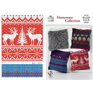 KC4112 Homeware Collection, Four Cushions in DK and Aran