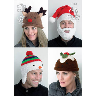KC4114 Christmas Hats for Adults in DK and Chunky