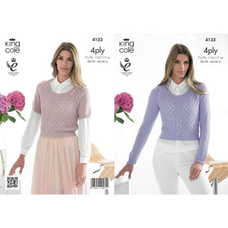 KC4133 Sweaters for Women in King Cole Bamboo 4ply