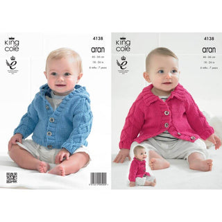 KC4138 Cardigan for Babies in Recycled Cotton Aran