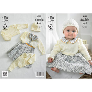 KC4153 Cardigans, Top and Hat for Babies in King Cole Big Value Baby DK
