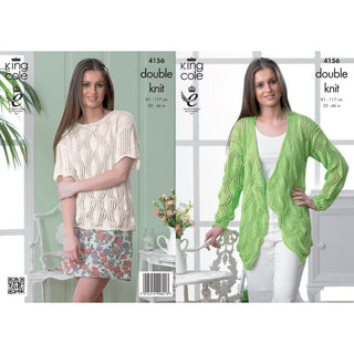 KC4156 Sweater and Cardigan for Women in King Cole Cottonsoft DK