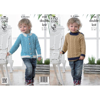 KC4160 Jacket and Sweater for Children in King Cole Cottonsoft DK